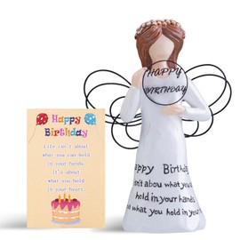 SIGUEJOR Happy Birthday Gift, Hand-Painted Resin Birthday Sculpture, Perfect for Celebrating Birthdays, Unique Keepsake for Friends, Family, and Loved Ones (Happy Birthday)