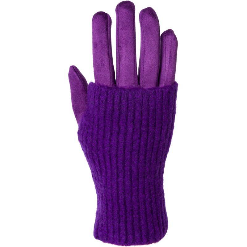 styleBREAKER 09010022 Women's Touchscreen Fabric Gloves with Removable Knitted Cuffs,