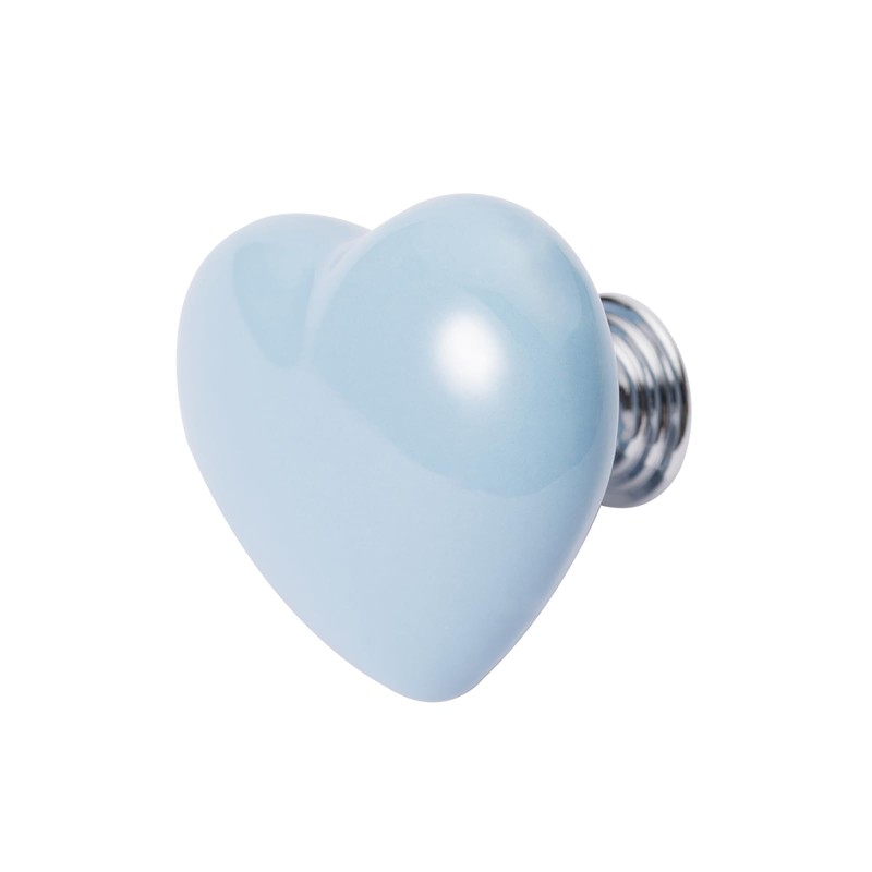 NAKUPENDA 4 x Heart-shaped Ceramic Knobs, Drawer Knob, Ceramic Handle,