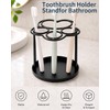 Yigney Toothbrush Holders for bathrooms, Metal Toothbrush Holder Black