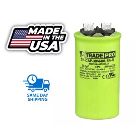 TRADE PRO Round Capacitor, 30/440V- USA Made(Made in USA) HVAC DIY