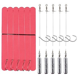 Drop Shot Rigs,5pcs for 1 Set Fishing Ready Tie Rigs with Fishing Weight Barb Fishing Hooks Rolling Swivel Line Bass Rig Cylinder Removable Catfishing 7g (1/4oz(7g)-Hook 1# - 5pcs)