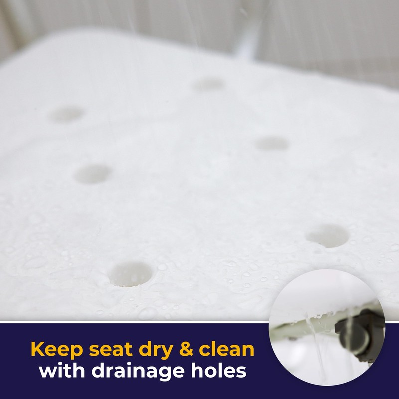 Drive Medical 12445KD-1 Shower Chair with Back and Padded Arms,