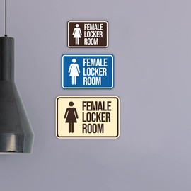 Classic Framed Female Locker Room Sign (Black) - Large