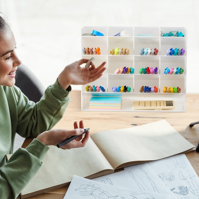 MotiMind Acrylic Pen Organizer Storage for 200 Markers Vertical Marker