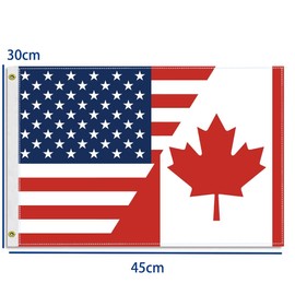 12×18 inch Canada USA Nautical Flag, 30×45 CM Small 100D Canadian America Outdoor Banner,Tiny Doube Side Printing Decor For Patio Garden With Brass Gromment