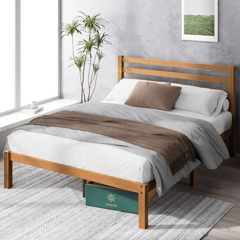Zinus Leah Bamboo Platform Bed Frame with Headboard, No Box