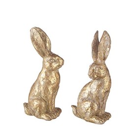 The Bridge Collection Faux Gold Foil Bunny Figurines, Set of 2