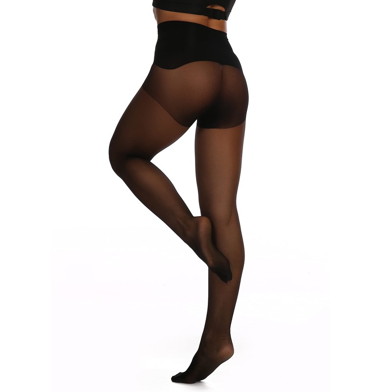 EVERSWE Women's Seamless Control Top Tights 15D, No Seam Pantyhose