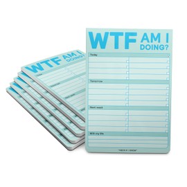Knock Knock 6-Count WTF Am I Doing? Pads, To Do List Notepads & Daily Planner Pads, 6 x 9-inches (Pastel Edition)