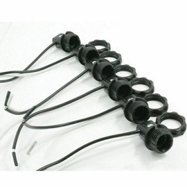 Zoucsj 6 Pack LP1970 Phenolic Candelabra Base Socket E12 Light Socket Light Bulb Socket with 1.25" Inch Shoulder and Screw Ring - 8" Inch Wire Leads