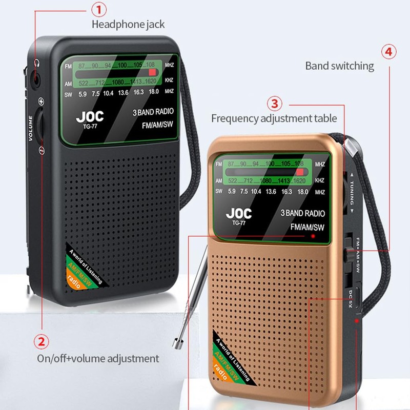 SUIOPPYUW FM AM SW Radio Pocket with Enhanced Sound Reception