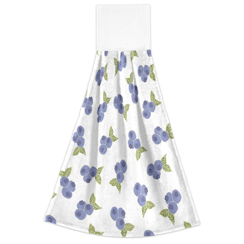 Blueangle Set of 2 Blueberry Hanging Tie Towels Kitchen Hand