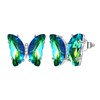 Green Butterfly Heart Studs Earrings Women 925 Sterling Silver Animal
