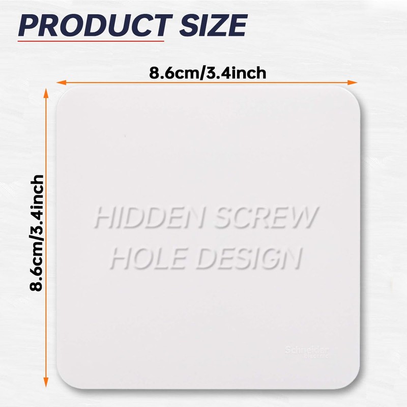 Acmerota 2Pack Single Blank Plate Hidden Screw Hole 1 Gang