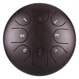 Rain Drum for Outdoor Garden, Natural Chakra Drum for Outdoor Rain, Drum Rain Chime Waterproof Chakra Drum 6 Inch 8 Notes (Brown)