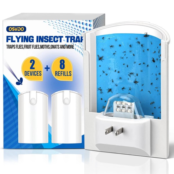 Osvdo 2 Flying Insect Traps & 8 Cartridges - Plug