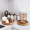 9 Inch Acacia Wood Lazy Susan Organizer for Cabinet, Lazy