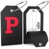 Initial Luggage Tag with Full Privacy Cover and Stainless Steel