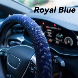 Steering Wheel Cover, Rhinestone Steering Wheel Cover with Crystal Diamond-blue