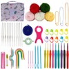 59 Pcs Ergonomic Crochet Hooks Kit, Knitting Starter Kit for