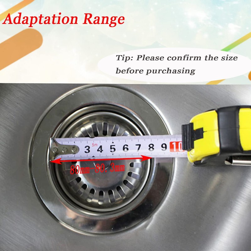 Sink Strainer Plug, 2Pack Kitchen Sink Waste Plug Drain Stopper