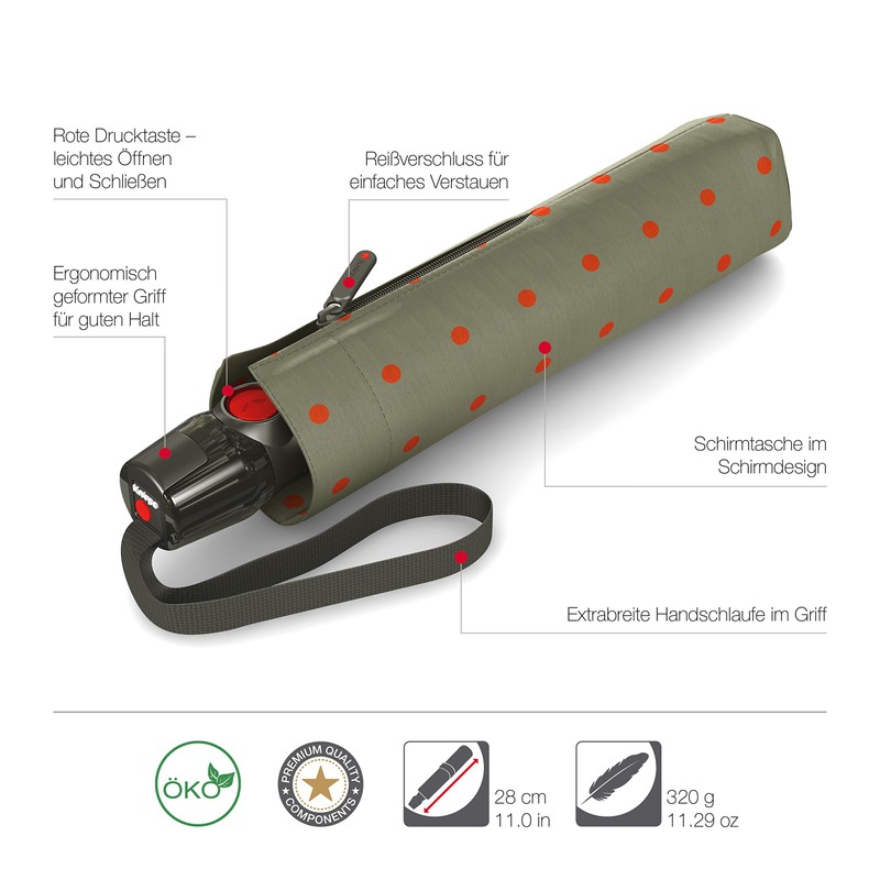 Knirps T.200 Duomatic Animal Pocket Umbrella – Automatic Open and