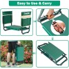Ergonomic Garden Bench with Kneeling Pad & Tool Holders -