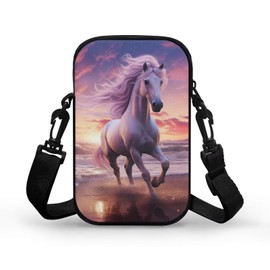 Zanxiantu Horse Beauty Mini Crossbody Purse for Girls, Ages 7-8, Animal Print, Polyester, Adjustable Strap, Perfect for Tween, Teen, Birthday Gifts