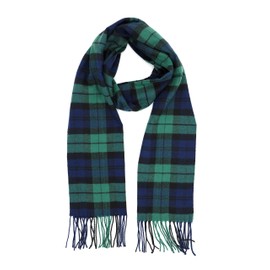 Achillea Scottish Tartan Plaid Cashmere Feel Winter Warm Scarf Unisex (Black Blue Green Tartan)