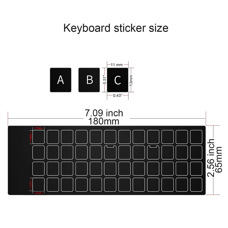 3 PCS/Pack Universal Hebrew Matte Keyboard Alphabet Stickers, Transparent Background