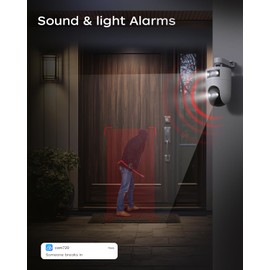JOOAN Surveillance Camera, Outdoor, Dual Lens, 360° Omnidirectional Surveillance, Supports 5G/2.4G WiFi, 3 Megapixels, Security Camera, Pets, Remote Control, Waterproof Rating, IP66, Night Shooting, 360° PTZ Function, Oscillation, Alarm Notification, Two