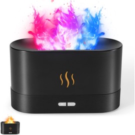 Humidificador difusor de aroma de aire de llama colorida, 7 colores de llama, difusor de aceite esencial silencioso para el hogar, oficina, yoga con