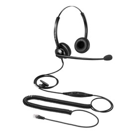 Wired Telephone Headset for Landline Phones, RJ9 Headset for Office Home Phones Avaya Mitel Polycom Siemens NEC Nortel Alcatel, Call Center Headset with Noise Cancelling Microphone