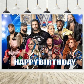 Ww Happy Birthday Backdrop Decorations - Large Photography Backdrop for Birthday Party Supplies for Kids Party Decorations, Photo Background Wall Art Decor Banner for Boys & Girls