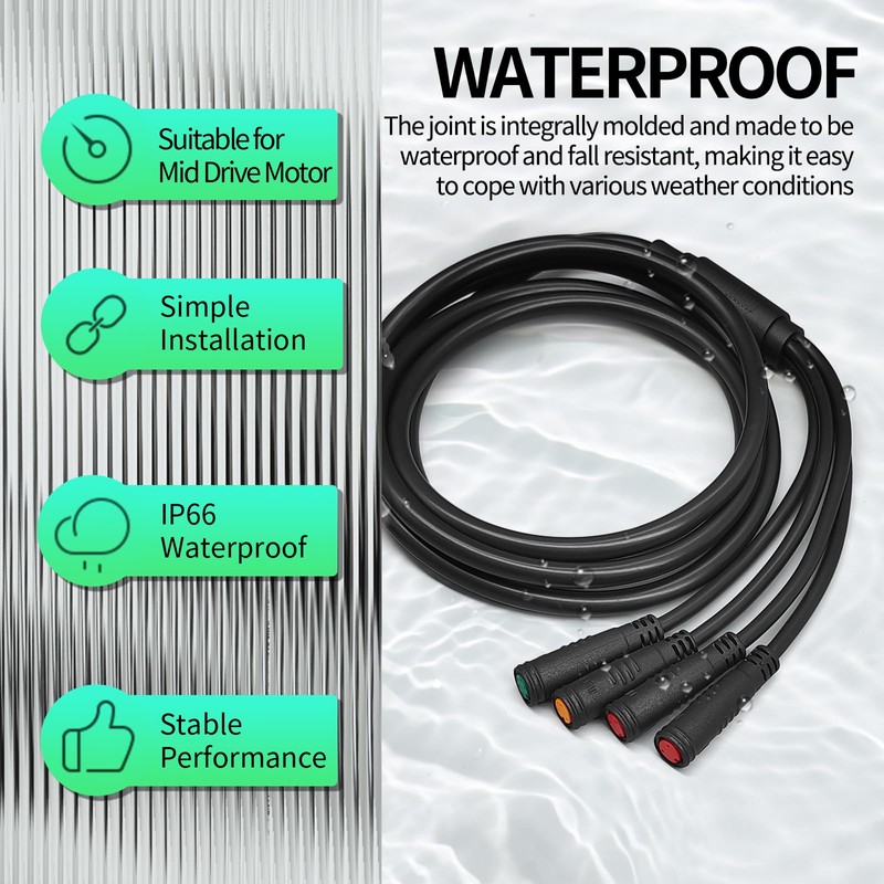 FOBOXCHD Electric Bicycle Signal Cable, Connecting Controller to Display, Throttle,