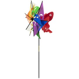 Pacific Quest Mardi Gras Wind Spinner with a Butterfly Windsail - Colorful Garden Décor