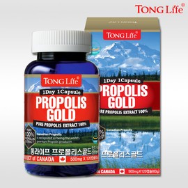 1 bottle of Tonglife Propolis Gold (500mgx120 capsules - 4 months' supply) / 통라이프  프로폴리스 골드 (500mgx120캡슐-4개월분) 1병