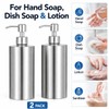 2 Pack Stainless Steel Soap Dispenser, 18.6 oz, Silver