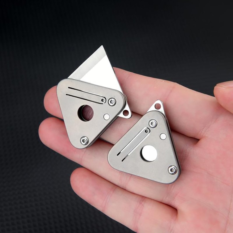 LSCH Titanium Small Quick Release Keychain Knife,Mini EDC Box Cutter,(LS-1220)