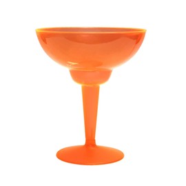 Party Essentials N121055 2-Piece Brights Plastic Margarita Glasses Set, 12-Ounce Capacity, Neon Orange (Case of 120)