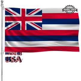 Hawaiian Flag 4x6 Outdoor Double Sided Hawaii HI State Flag Heavy Duty 3 Ply Polyester Material with 2 Metal Grommets, 4 Rows of Stitching