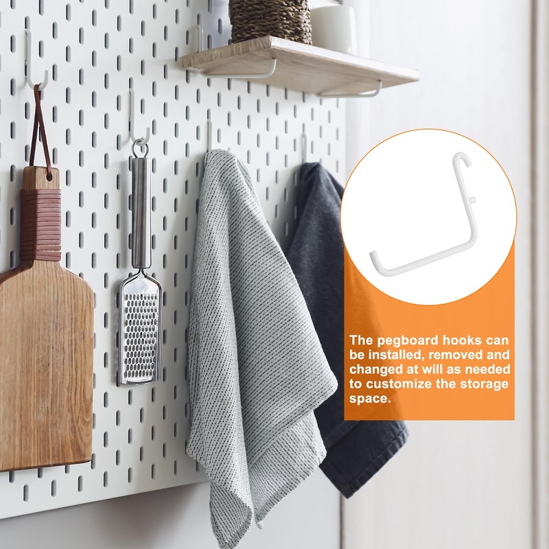 HARFINGTON 4pcs L Style Pegboard Hooks 3.75" L Shape Pegboard
