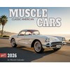 2026 American Muscle Cars Illustrated Wall Calendar 16-Month X-Large Size