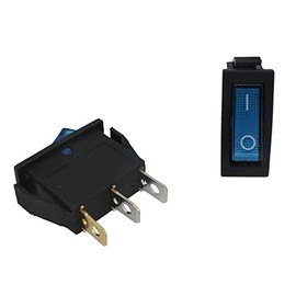Lumonic 5 x Plastic Rocker Switch Off Switch 31 x 14 mm in Blue I with a 6.4 x 0.8 mm Plug Flat Connector I Suitable for 12 V 20 A