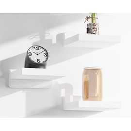 QsQueen Small Floating Shelves Mini Shelves Hanging Display 5 Inch Wall Shelf for Bathroom Livingroom Bedroom,3 Pack, with 2 Types of Installation, Great for Room Decor