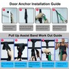 Pull Up Assistance Bands System,2-in-1 Door Anchor Adjustable Strap,Assisted Pull