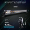 SLARY 32 Inch 180W LED Light Bar White/Amber Flasing Strobe