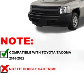 DOTCOM Fender Flares,Compatible with 2016-2022 Toyota Tacoma,Wheel Arch Cover Trim,Black Paintable Matte Pocket Smooth Riveted Style 4PCS