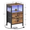 YATINEY Nightstands with Charging Station, Night Stand with LED Lights,
